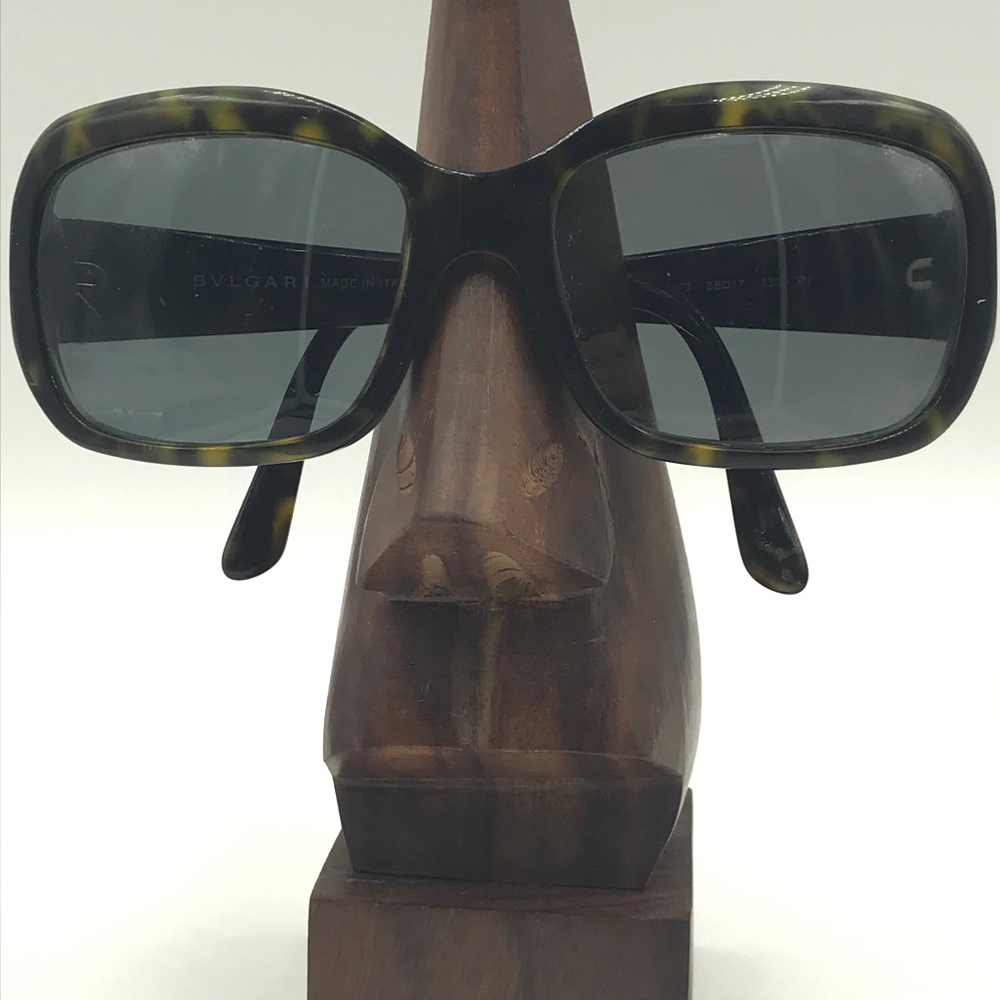 BVLGARI SWAROVSKI TORTOISE GREEN SQUARE SUNGLASSES